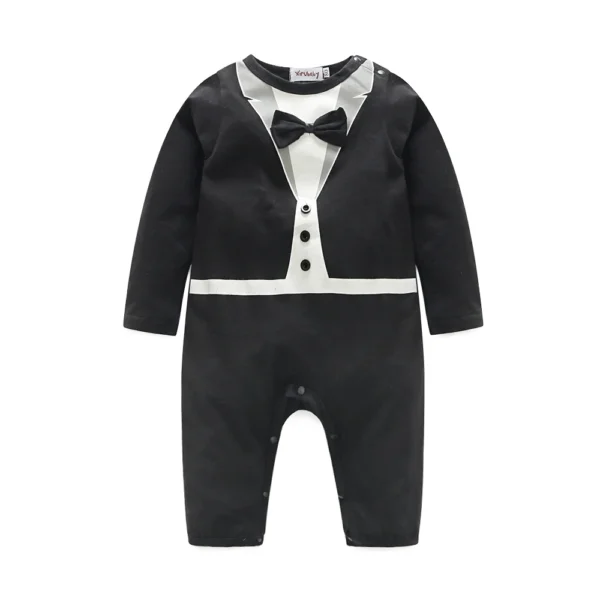 Gentleman baby boy Tuxedo Jumbsuit - Image 3