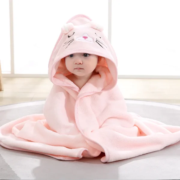 Baby Hooded Bath Towel 80cm x 80cm - Image 9