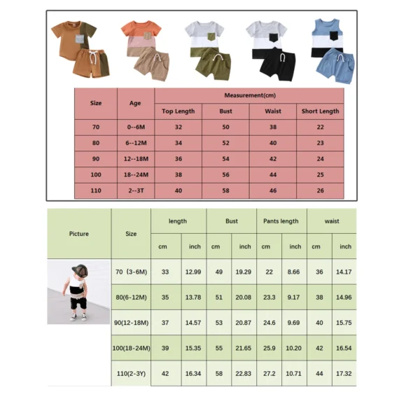 2pcs Summer  Boy Outfits size 6-36M (shirt & Shorts only) - Image 6