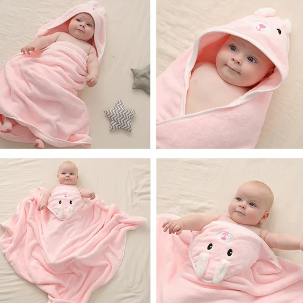 Baby Hooded Bath Towel 80cm x 80cm - Image 4