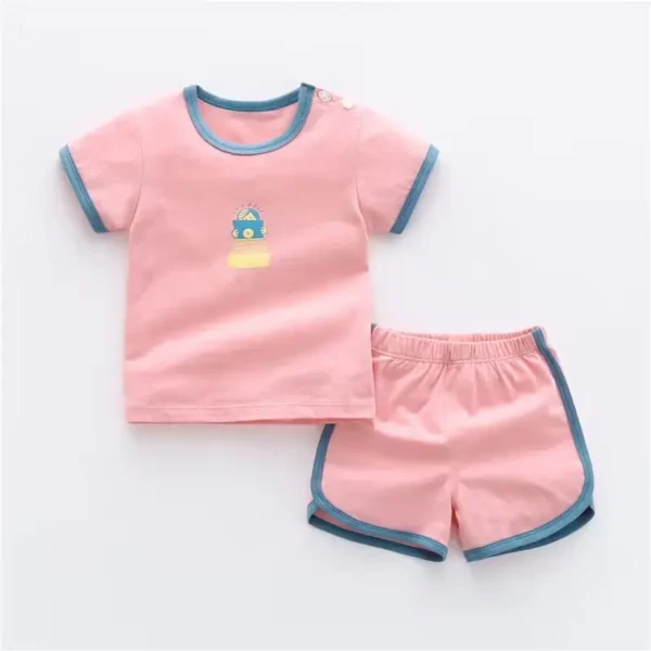 2pcs Summer Baby Girls Outfit (shirt & shorts only) - Image 8