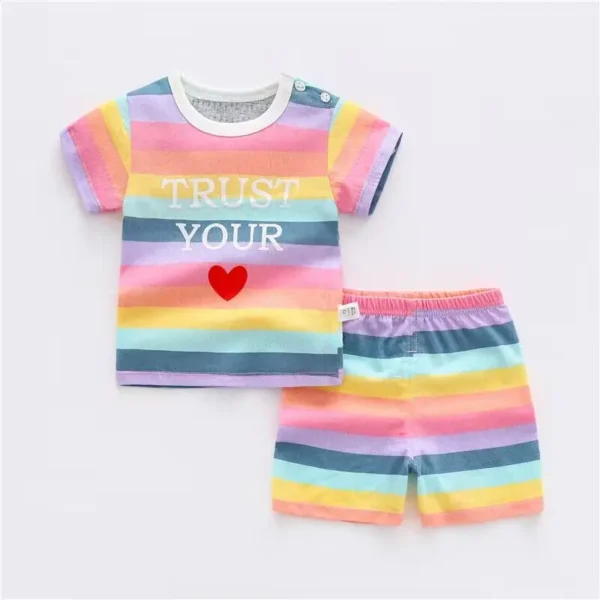 2pcs Summer Baby Girls Outfit (shirt & shorts only) - Image 12