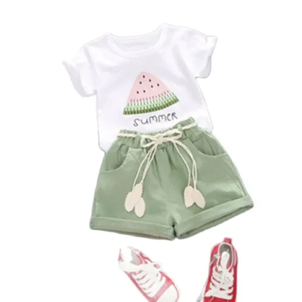 2pcs Summer Baby Girls Outfit (shirt & shorts only) - Image 7