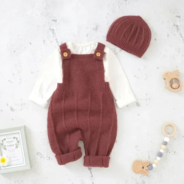 Baby Boy Knitted Romper & Hat - Image 8