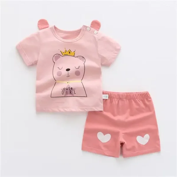 2pcs Summer Baby Girls Outfit (shirt & shorts only) - Image 13